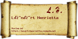 Lénárt Henrietta névjegykártya